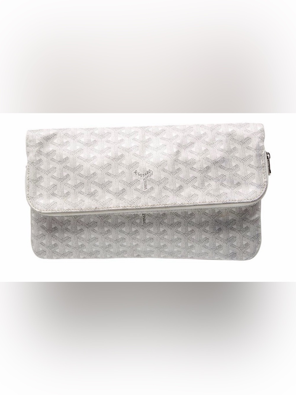 Goyard Off-White Goyardine Fold-Over Clutch Sainte Marie